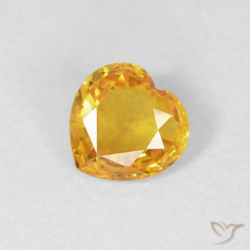 0.39ct Naturale Arancio dorato Zaffiro, Cuore, VVS