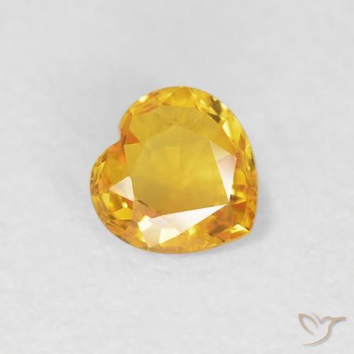 Zaffiro Arancio dorato naturale da 0.39 ct, Cuore, VVS