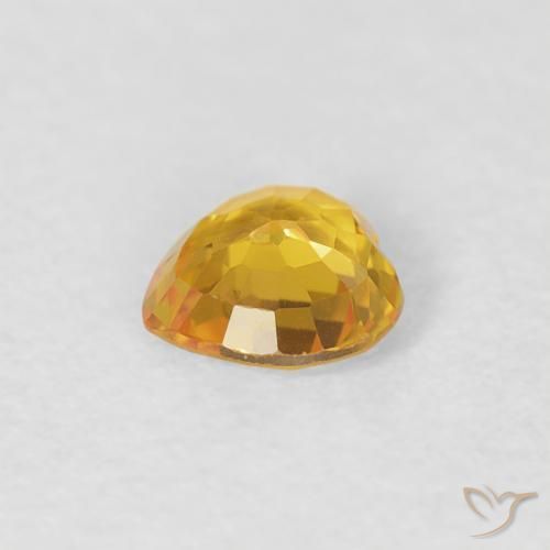 Zaffiro Arancio dorato naturale da 0.39 ct, Cuore, VVS