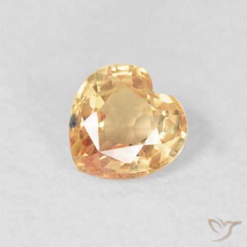0.44ct Naturale Dorato pesca chiaro Zaffiro, Cuore, VVS-VS