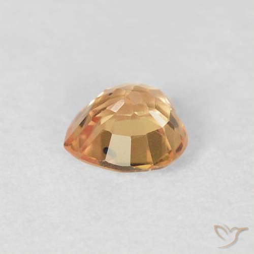 Zaffiro Dorato pesca chiaro naturale da 0.44 ct, Cuore, VVS-VS
