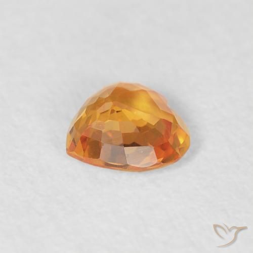 Zaffiro Arancione brillante naturale da 0.40 ct, Cuore, VVS
