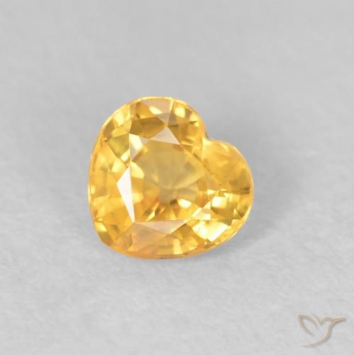 0.44ct Naturale Oro medio Zaffiro, Cuore, VS