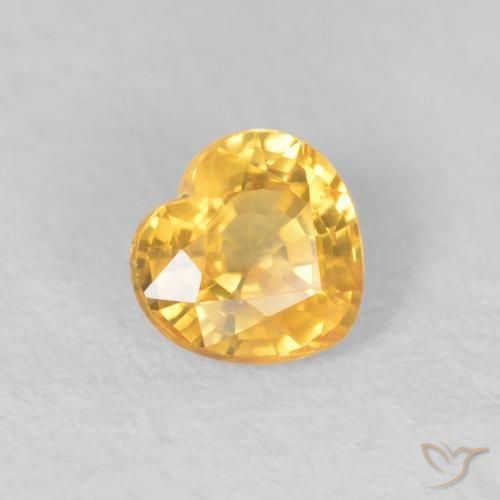 Zaffiro Oro medio naturale da 0.44 ct, Cuore, VS