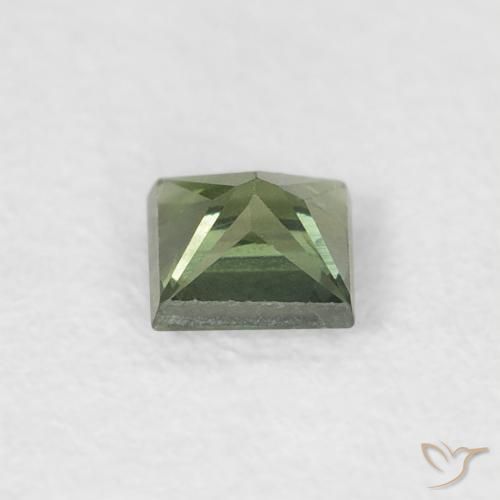 Zaffiro Verde medio naturale da 0.31 ct, Quadrato, VS