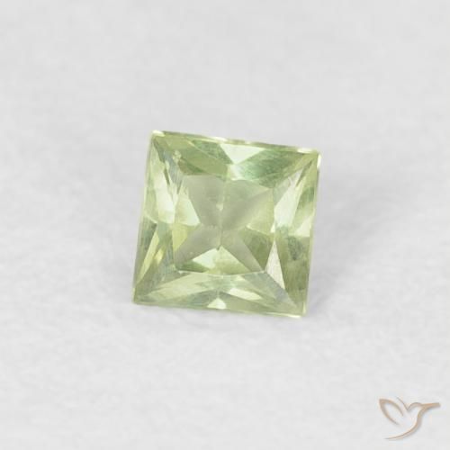 Zaffiro Giallo chiaro Verde naturale da 0.18 ct, Quadrato, VS