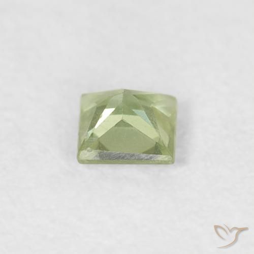 Zaffiro Giallo chiaro Verde naturale da 0.18 ct, Quadrato, VS