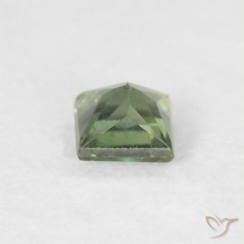 Zaffiro Verde scuro naturale da 0.20 ct, Quadrato, VS