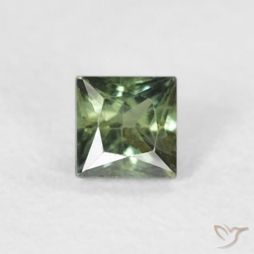 0.24ct Naturale Verde scuro Zaffiro, Quadrato, VS
