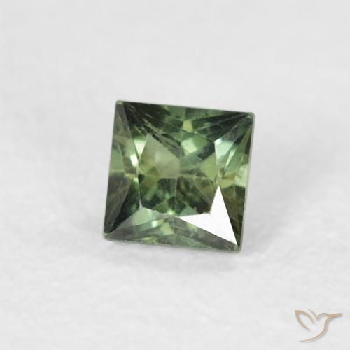 Zaffiro Verde scuro naturale da 0.24 ct, Quadrato, VS