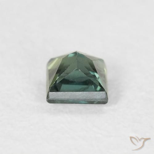 Zaffiro Verde scuro naturale da 0.24 ct, Quadrato, VS