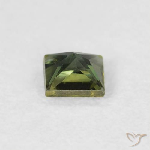 Zaffiro Verde terroso naturale da 0.30 ct, Quadrato, VS