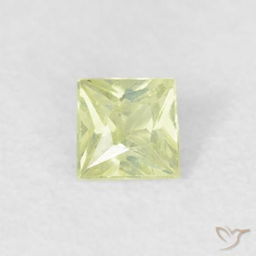 0.18ct Naturale Medium Light-Yellow Zaffiro, Quadrato, VS