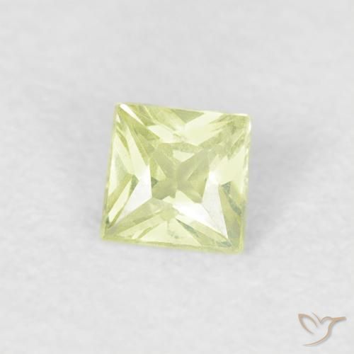 Zaffiro Medium Light-Yellow naturale da 0.18 ct, Quadrato, VS