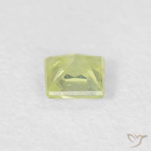 Zaffiro Medium Light-Yellow naturale da 0.18 ct, Quadrato, VS