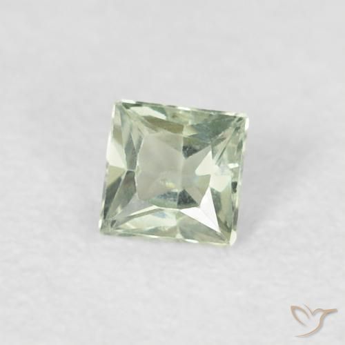 Zaffiro Verde muschio pallido naturale da 0.20 ct, Quadrato, VS