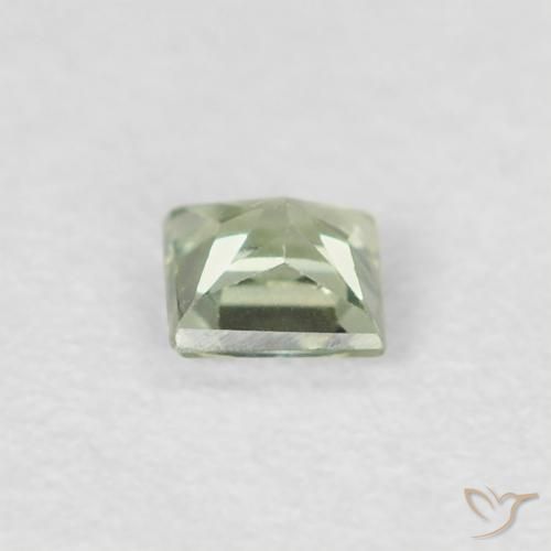 Zaffiro Verde muschio pallido naturale da 0.20 ct, Quadrato, VS