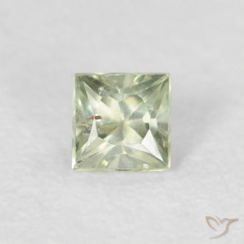 0.24ct Naturale Verde molto chiaro Zaffiro, Quadrato, VS, Photo A