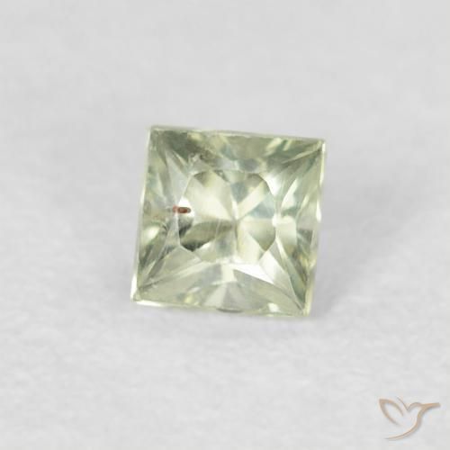 Zaffiro Verde molto chiaro naturale da 0.24 ct, Quadrato, VS