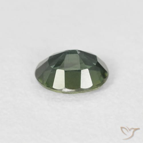 Zaffiro Verde bosco pallido naturale da 0.38 ct, Ovale, VS