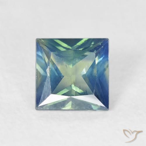 0.69ct Naturale Teal-blu Zaffiro, Quadrato, VS