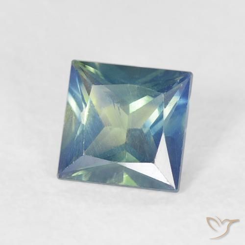 Zaffiro Teal-blu naturale da 0.69 ct, Quadrato, VS