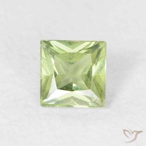 0.20ct Naturale Giallo chiaro Verde Zaffiro, Quadrato, VS