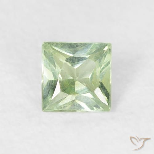 0.18ct Naturale Verde molto chiaro Zaffiro, Quadrato, VS