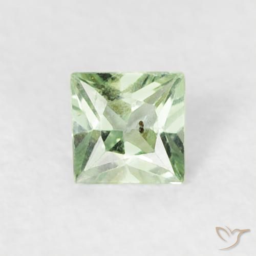 0.16ct Naturale Verde molto chiaro Zaffiro, Quadrato, VS