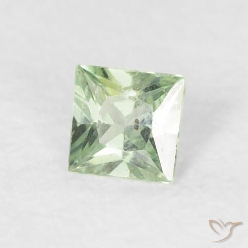 Zaffiro Verde molto chiaro naturale da 0.16 ct, Quadrato, VS