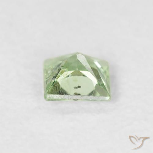 Zaffiro Verde molto chiaro naturale da 0.16 ct, Quadrato, VS