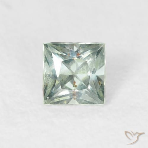 0.20ct Naturale Verde bosco pallido Zaffiro, Quadrato, VS