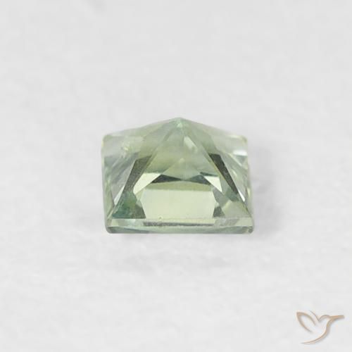 Zaffiro Verde bosco pallido naturale da 0.20 ct, Quadrato, VS