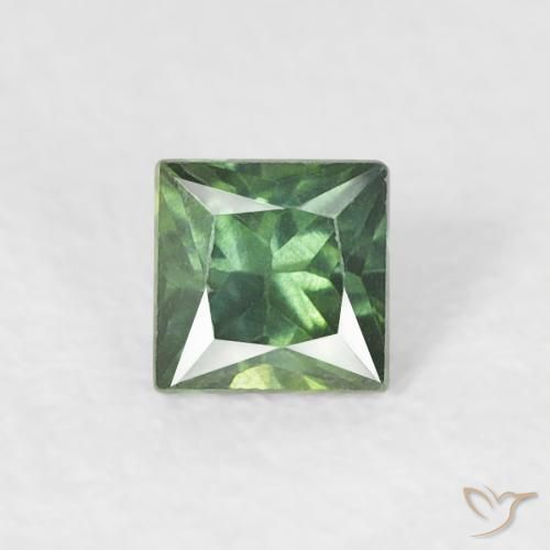 0.24ct Naturale Verde medio Zaffiro, Quadrato, VS