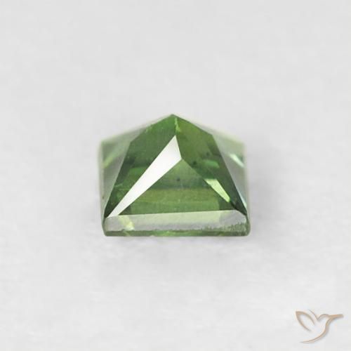Zaffiro Verde medio naturale da 0.24 ct, Quadrato, VS