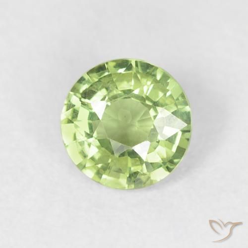 0.59ct Naturale Verde chiaro e vivace Zaffiro, Rotondo, VS