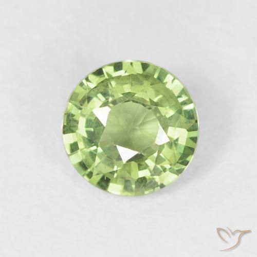 Zaffiro Verde chiaro e vivace naturale da 0.59 ct, Rotondo, VS