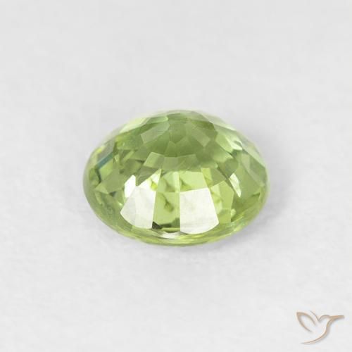 Zaffiro Verde chiaro e vivace naturale da 0.59 ct, Rotondo, VS