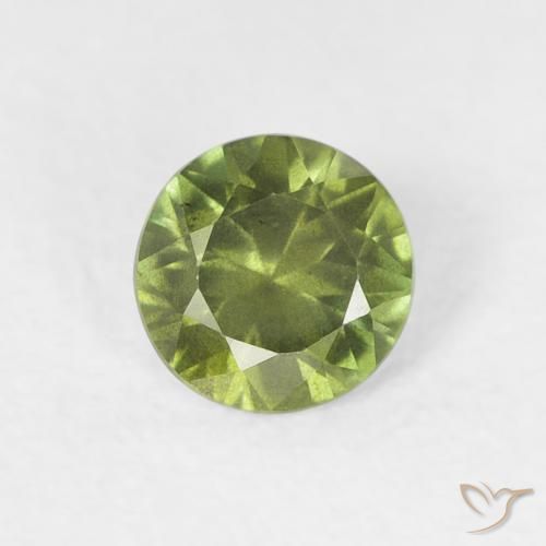 0.43ct Naturale Verde foresta Zaffiro, Rotondo, VS