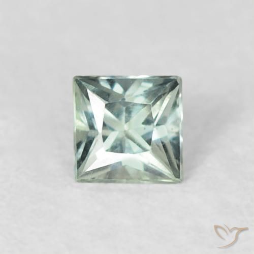 0.19ct Naturale Verde chiaro Zaffiro, Quadrato, VVS