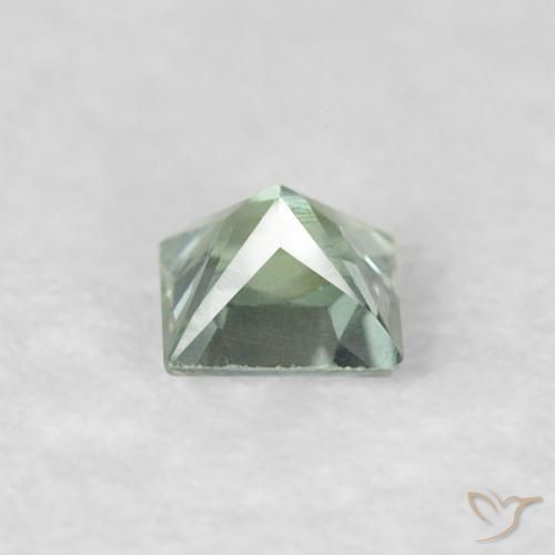 Zaffiro Verde chiaro naturale da 0.19 ct, Quadrato, VVS