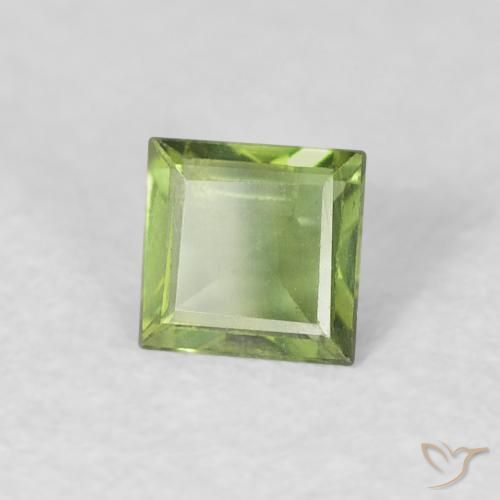 Zaffiro Verde caldo naturale da 0.28 ct, Quadrato, VVS