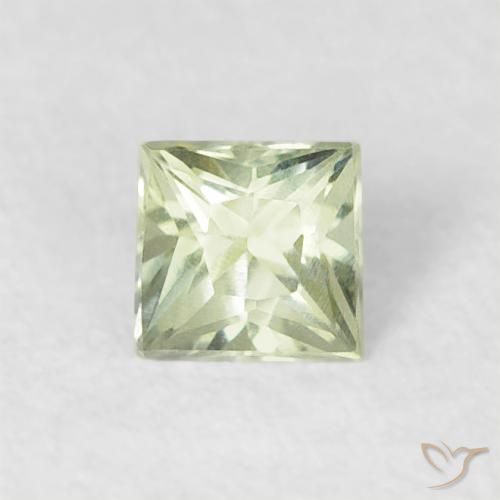 0.18ct Naturale Verde salvia molto chiaro Zaffiro, Quadrato, VVS