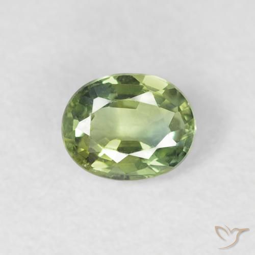 0.30ct Naturale Verde caldo Zaffiro, Ovale, VVS