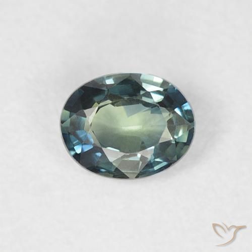 0.31ct Naturale Blu verdastro Zaffiro, Ovale, VVS