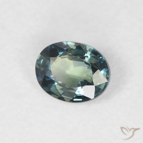 Zaffiro Blu verdastro naturale da 0.31 ct, Ovale, VVS