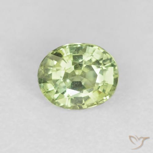 0.51ct Naturale Verde chiaro e vivace Zaffiro, Ovale, VVS