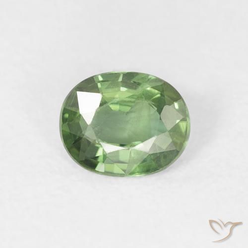 0.70ct Naturale Verde scuro Zaffiro, Ovale, VS