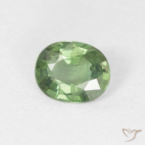 Zaffiro Verde scuro naturale da 0.70 ct, Ovale, VS