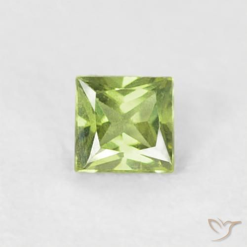 Zaffiro Verde chiaro e vivace naturale da 0.21 ct, Quadrato, VS